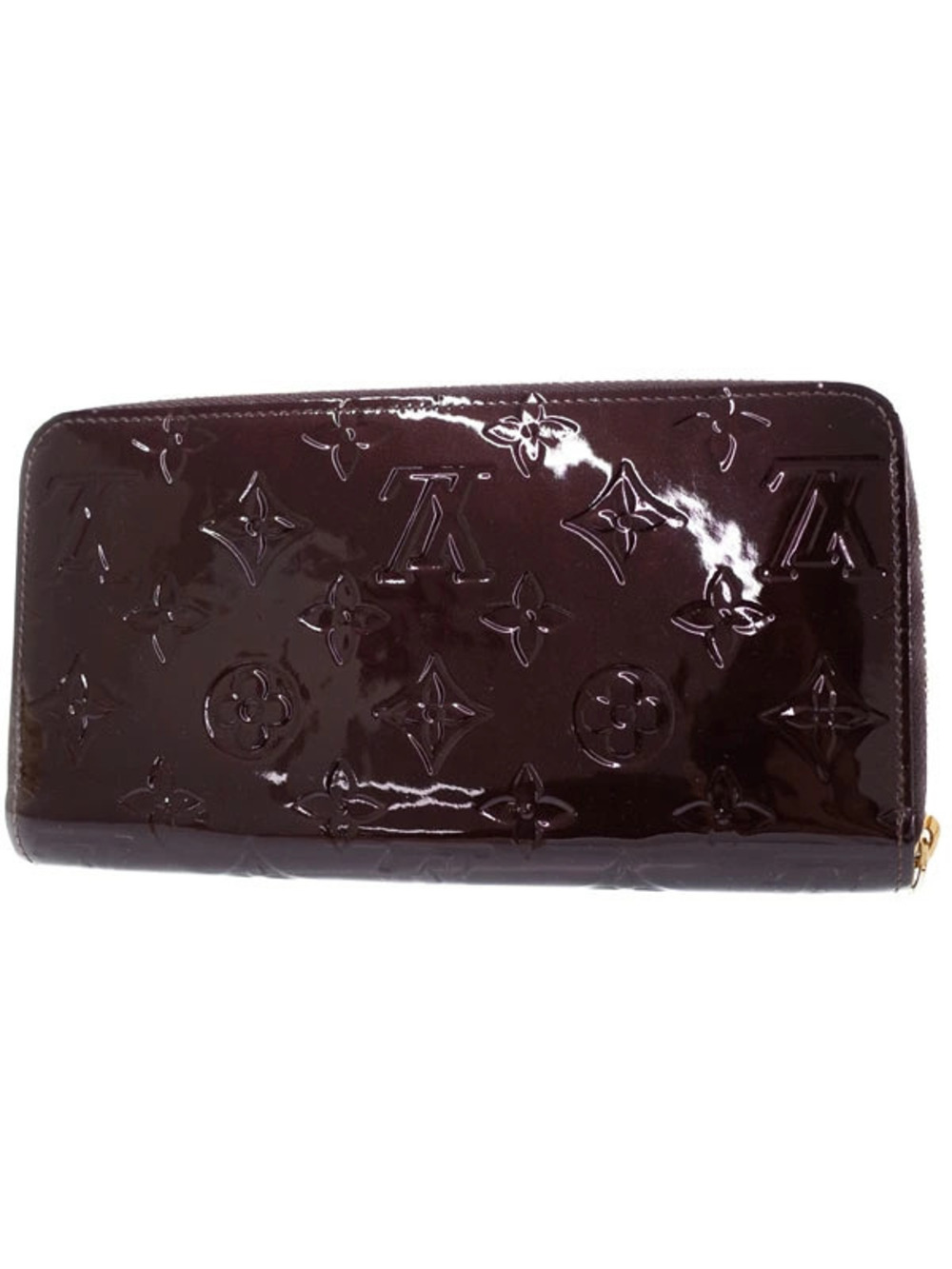 Louis Vuitton Monogram Vernis Wallet Zipper Long Round Zippy Brown
